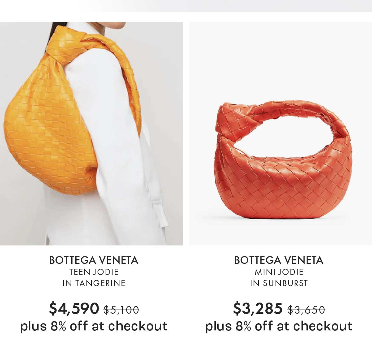 Bottega Veneta Women's Mini Jodie Leather Hobo Bag Sunburst Gold