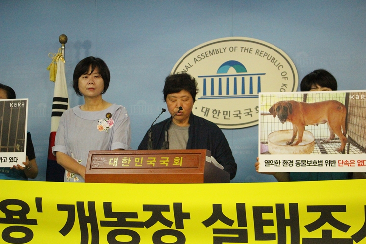 KARA discloses results of their investigation of ‘meat dog farms’ at press conference.
