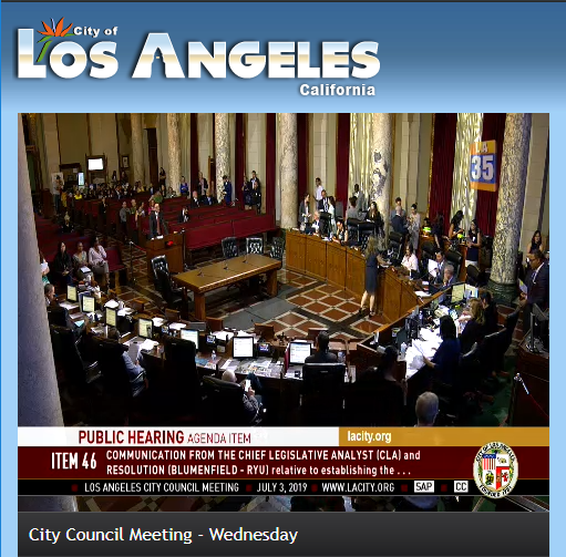 LOS ANGELES CITY COUNCIL  Wednesday, July 3, 2019