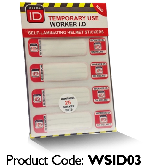 HARD HAT ID TEMPORARY STICKERS