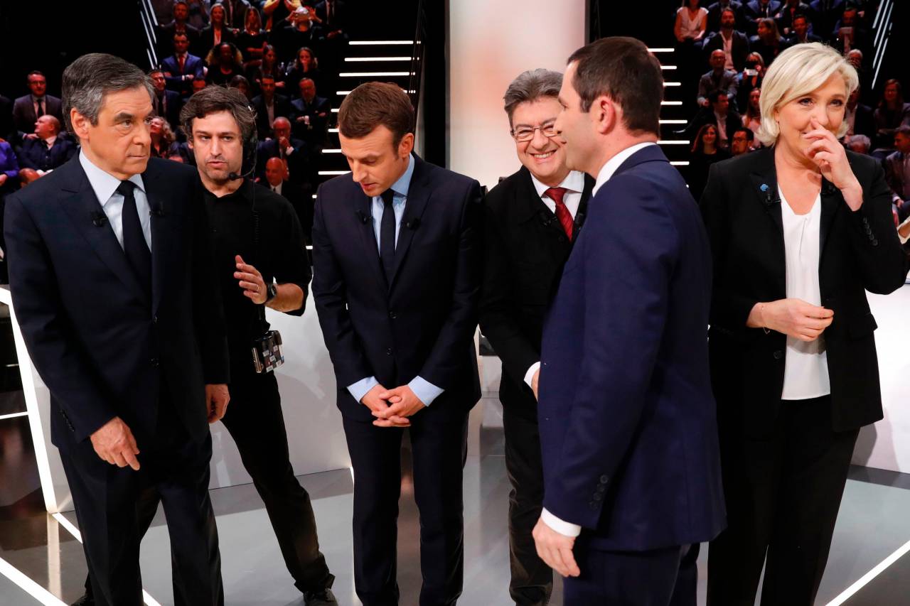 5 candidats à l'élection présidentielle lors du Grand Débat de TF1 - Photo AFP