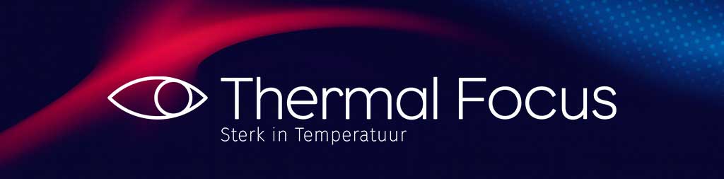 Thermal Focus logo met een donkerblauwe en rode achtergrond.