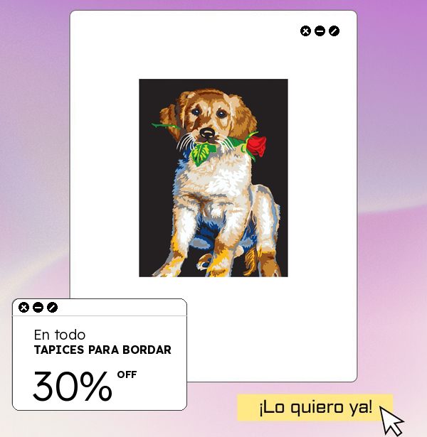 Tapices para bordar con 30%