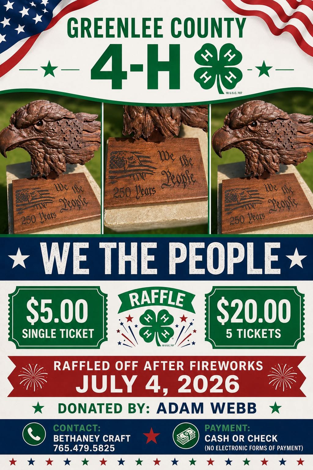 Greenlee County 4-H Raffle flyer
