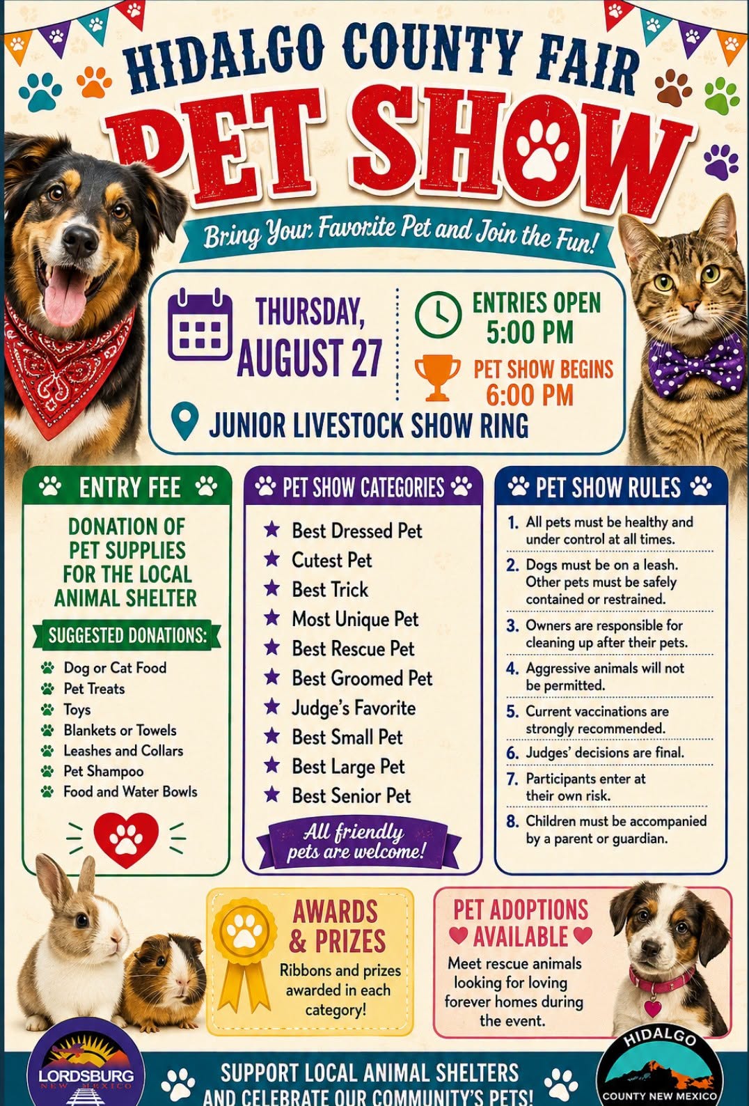Hidalgo County Fair Pet Show flyer