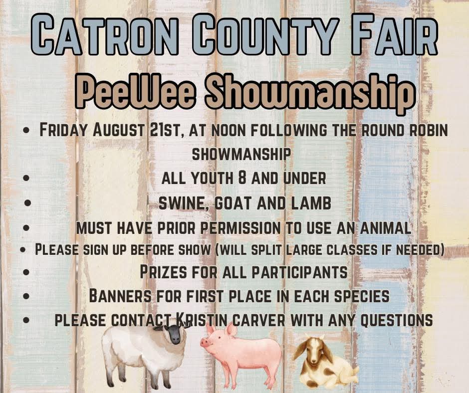 Catron County Fair PeeWee Showmanship flyer