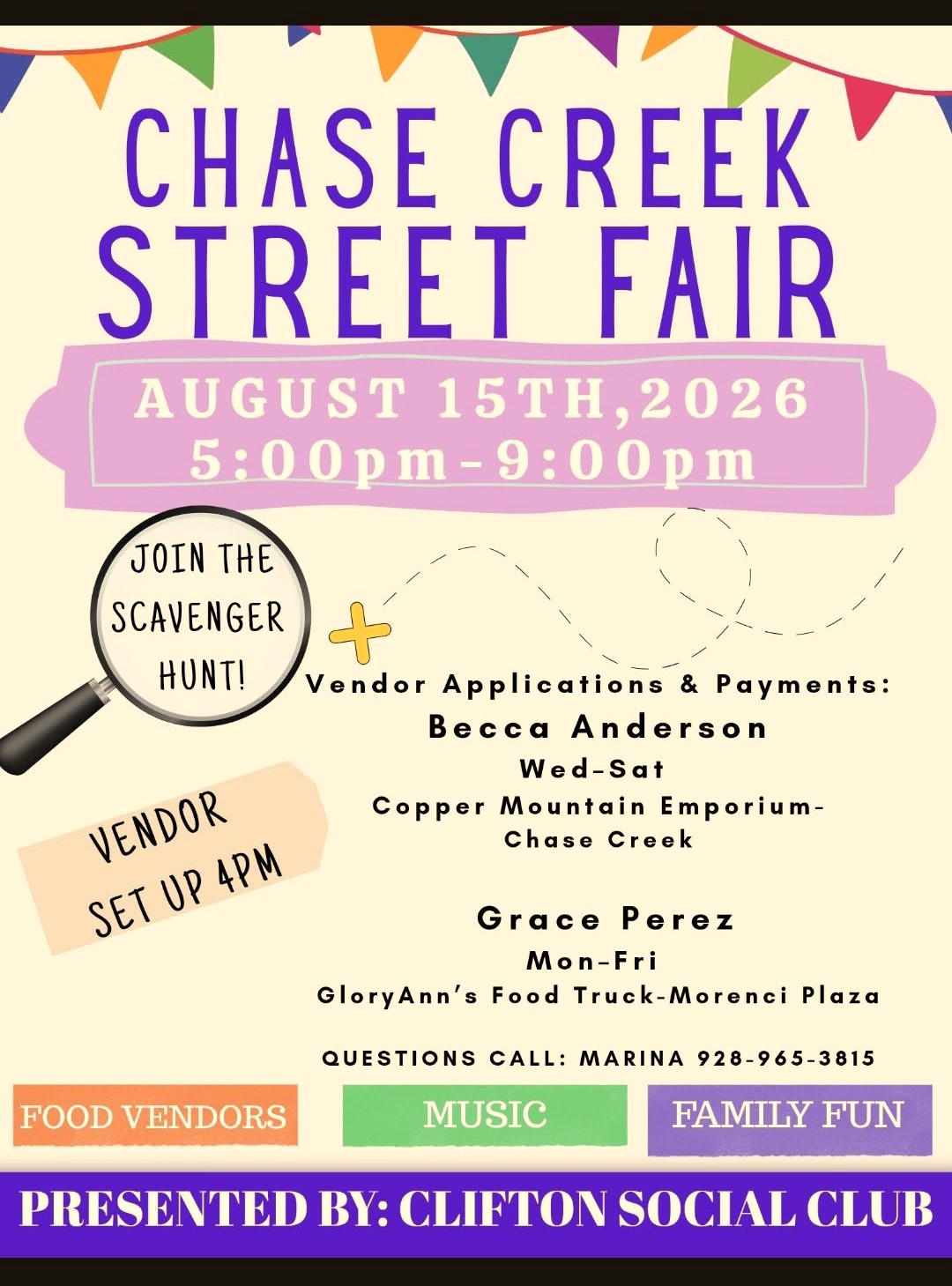 Chase Creek Street Fair flyer