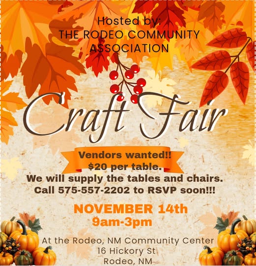 Rodeo Community Association Craft Fair flyer
