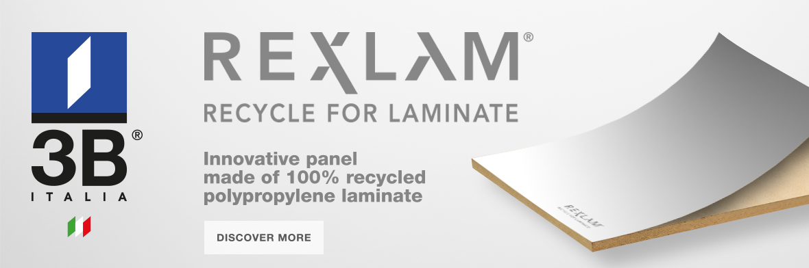 [Ad] 3B Italia: Rexlam - Recycle for Laminate | Innovative panel made of 100% recycled polypropylene laminate | Discover More