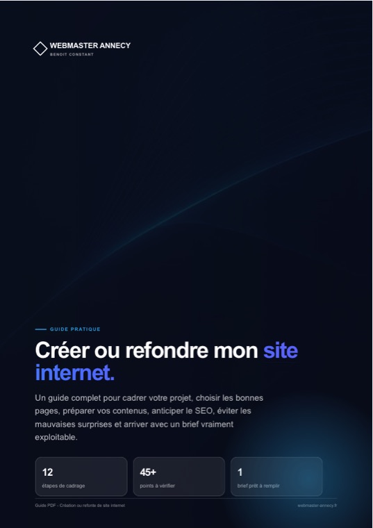 Couverture du guide PDF créer ou refondre son site internet