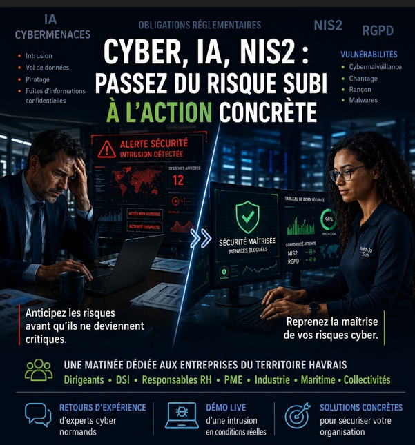 Matinée Cyber, IA et NIS2 au Havre - passez du risque subi à l'action concrète