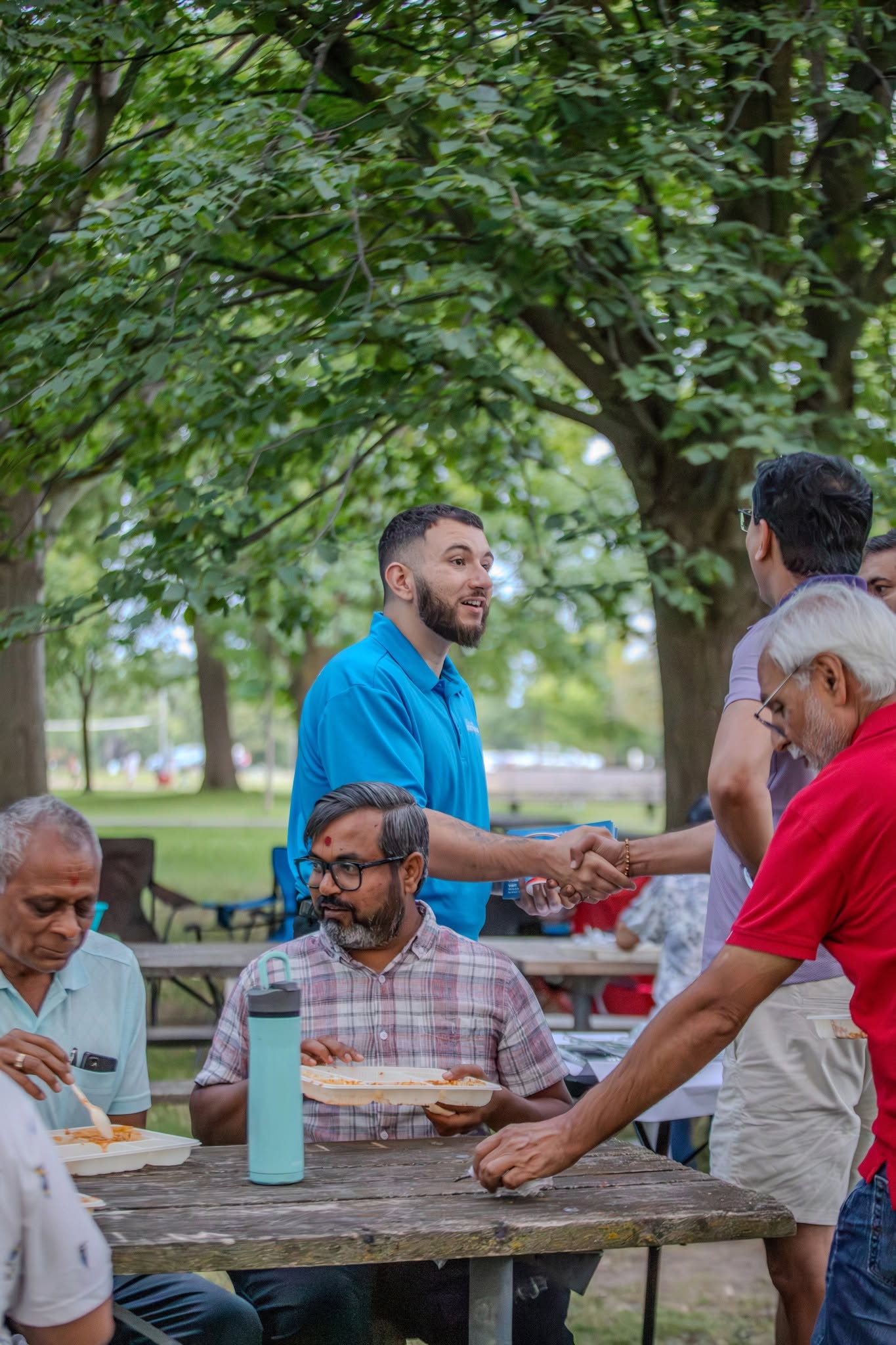 Jonathan Stathakos at a community picnic in Upper Stoney Creek