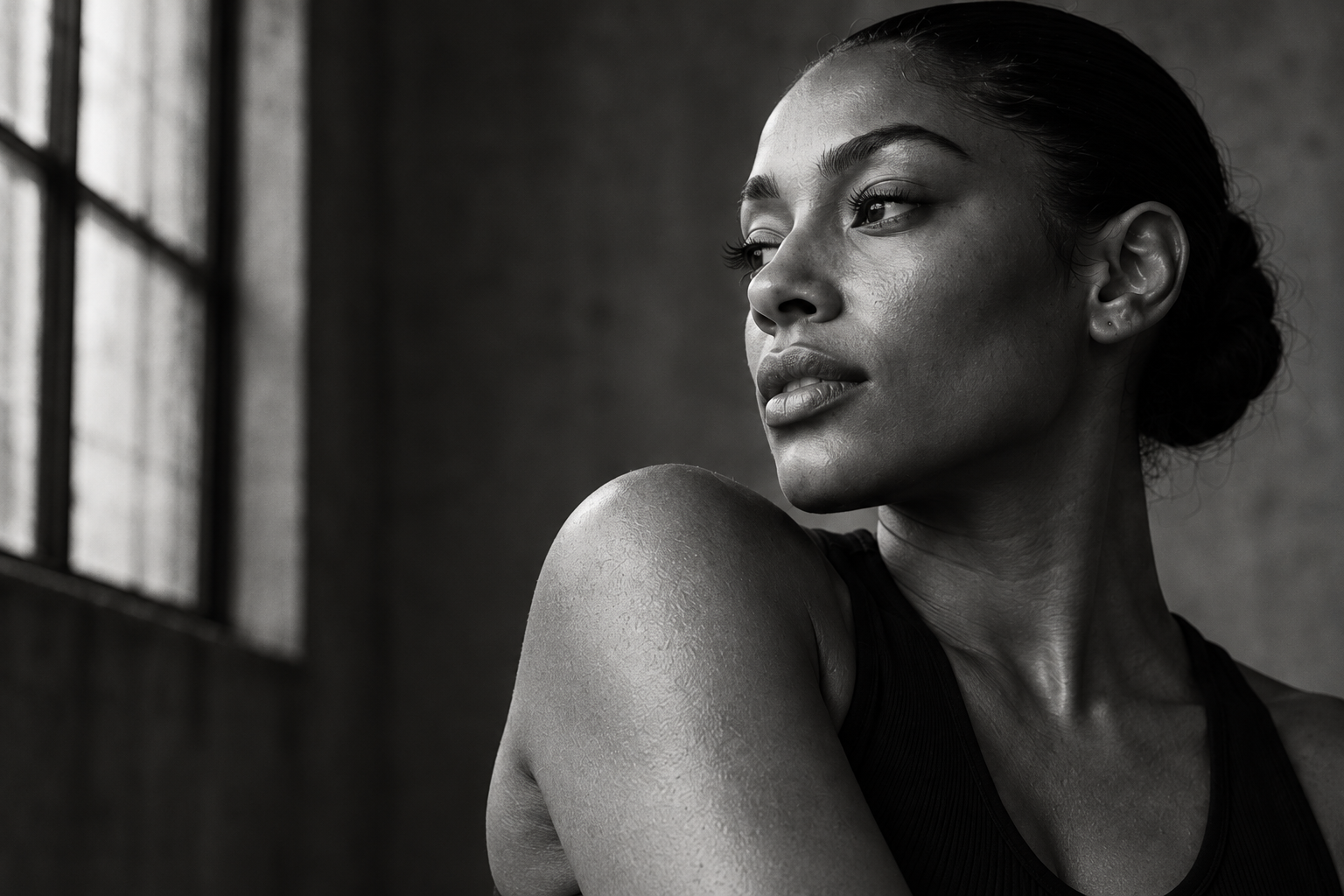 Black-and-white editorial portrait for The Defined Edit