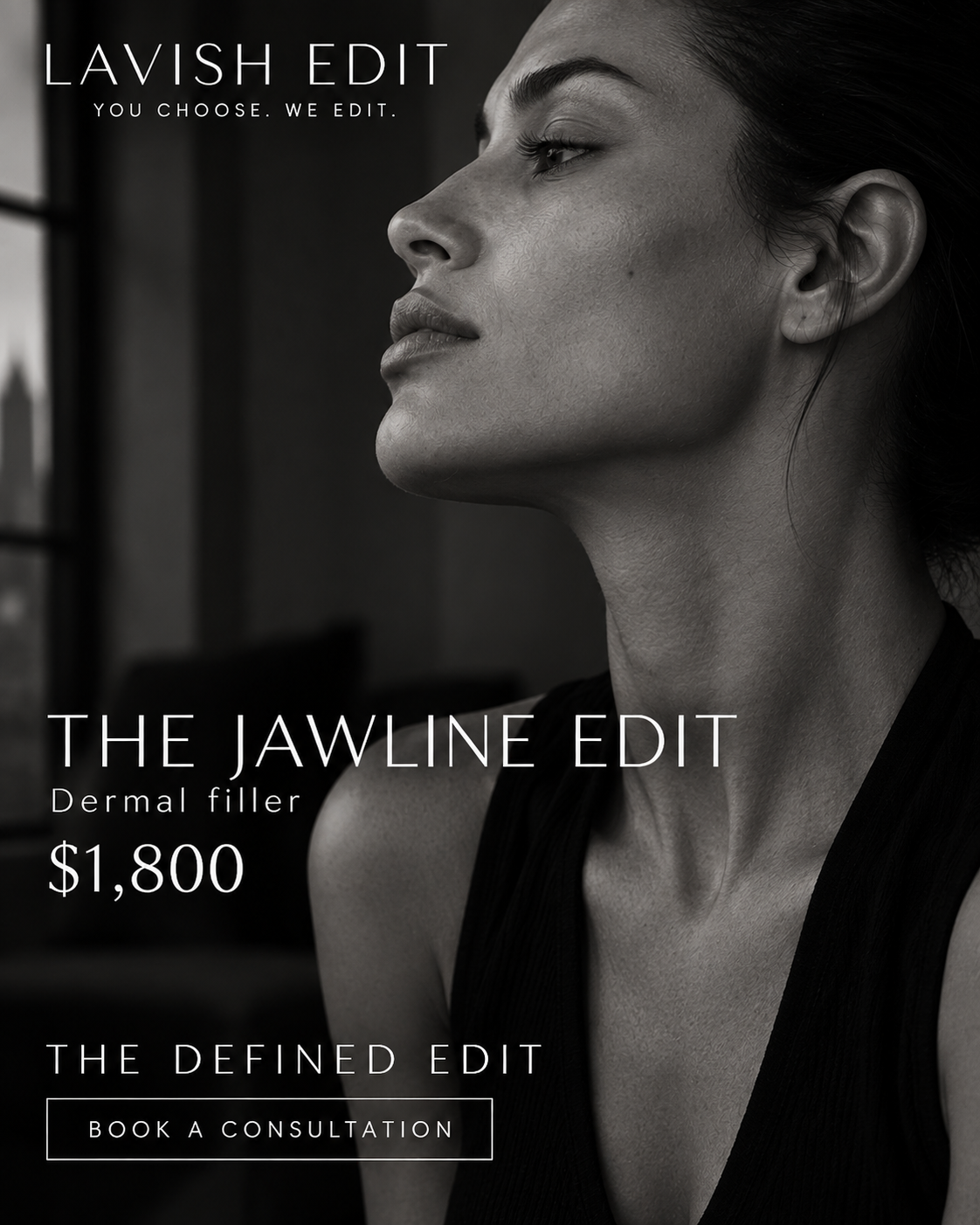 The Jawline Edit — Dermal filler. $1,800.