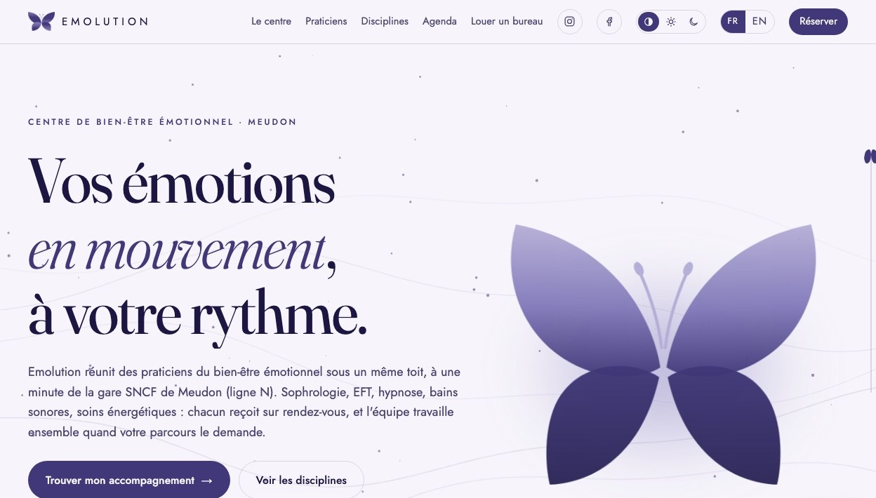 Page d'accueil du site emolution.fr