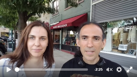 Roberto and Noelia with the Animals' Battalion video message