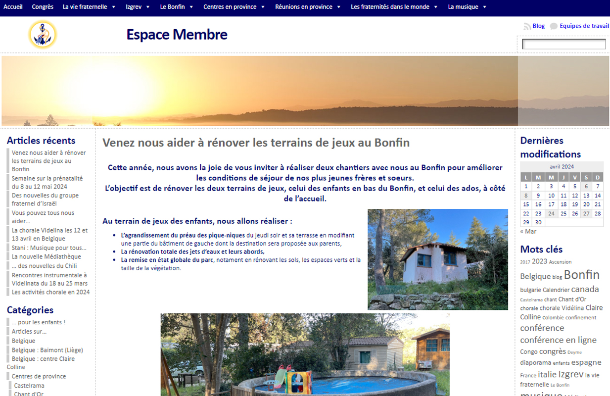 Lien vers l'espace membre