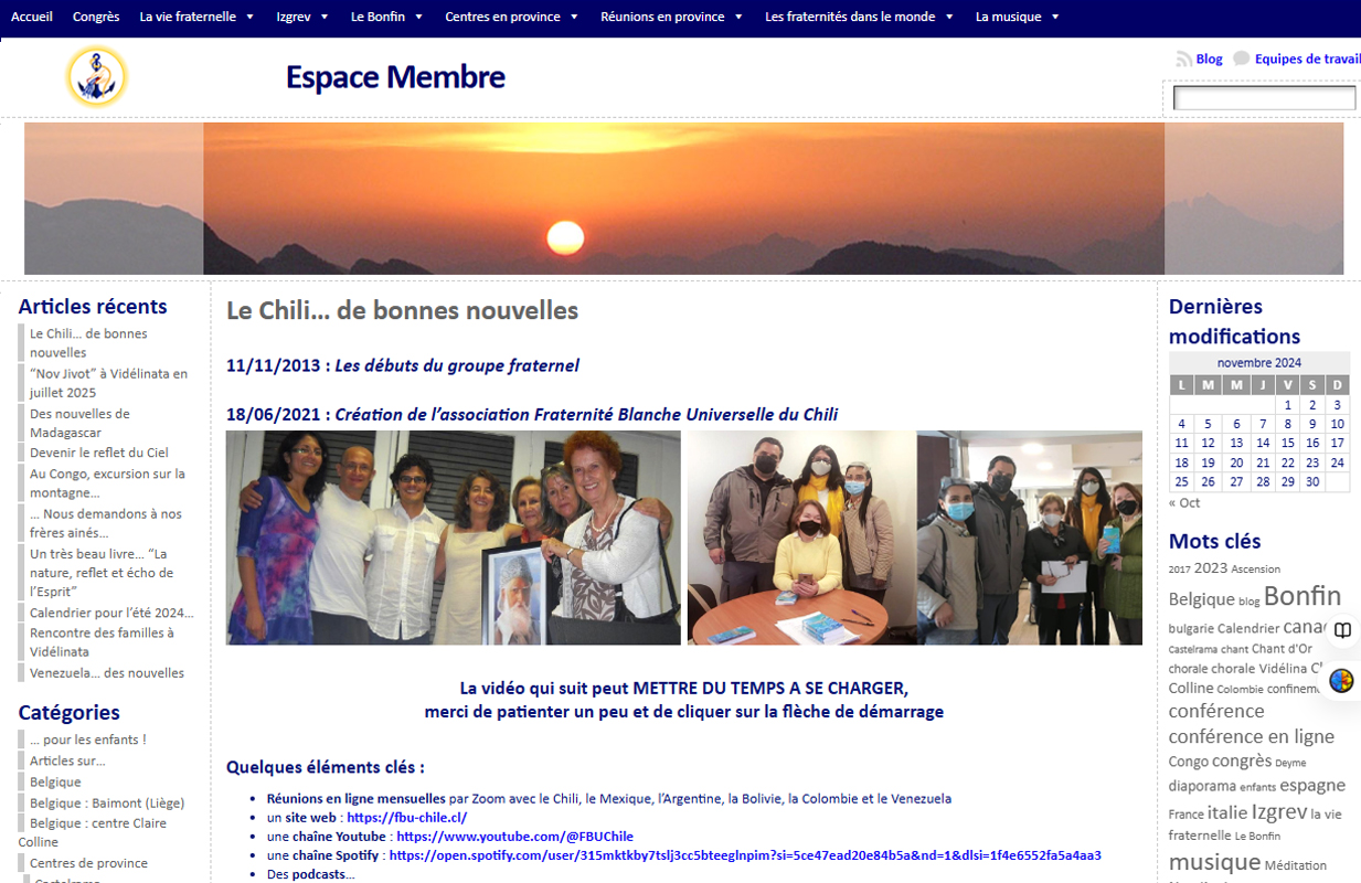 Lien vers l'espace membre