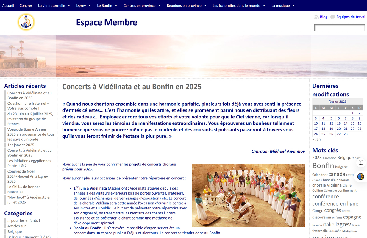 Lien vers l'espace membre