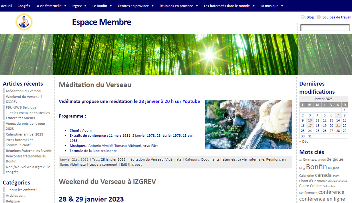 Lien vers l'espace membre