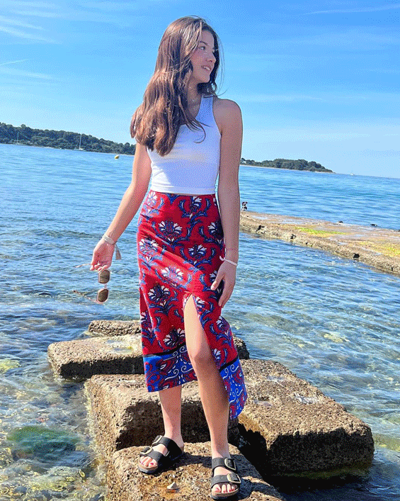 Rachel, easytosew split skirt I Am Patterns