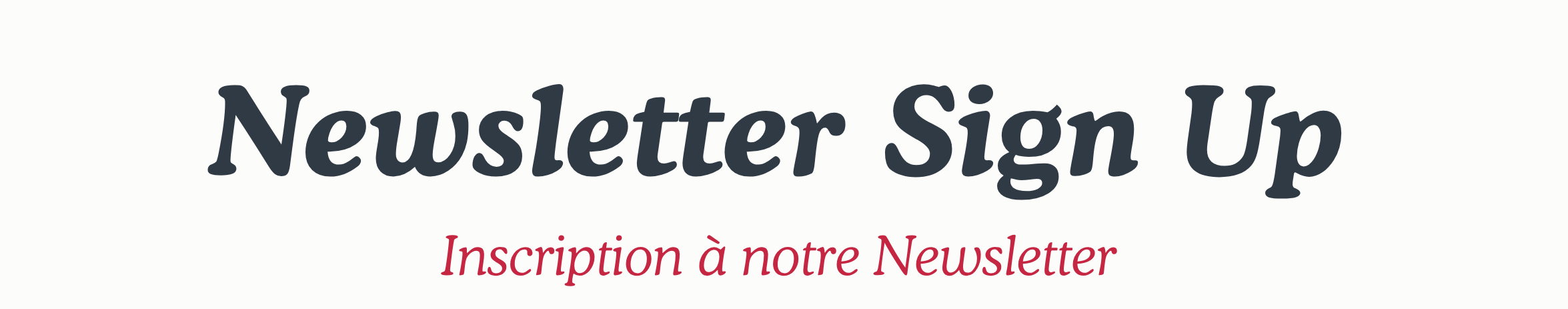 Register to our Newsletter