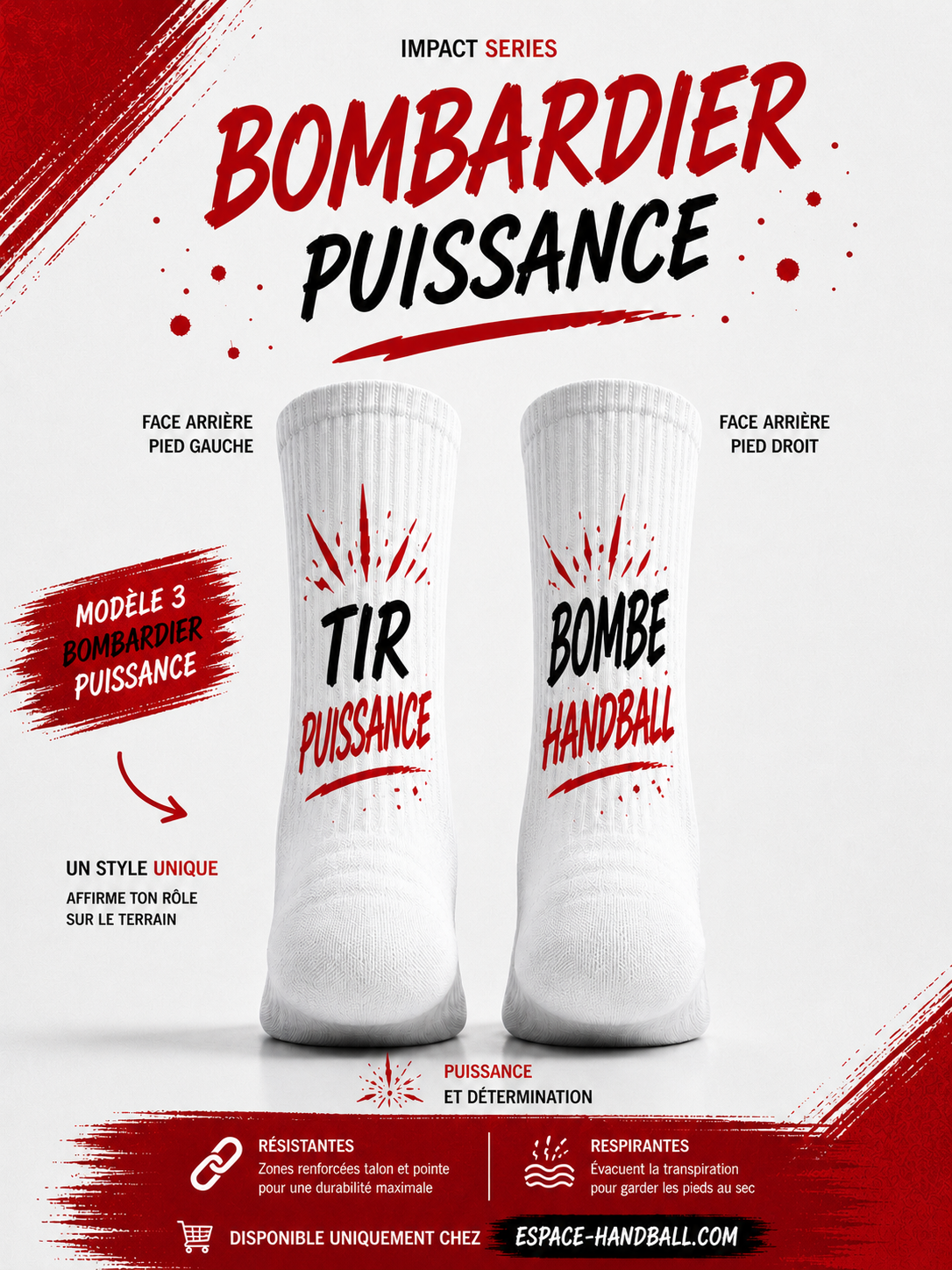 Chaussettes Bombardier frappe puissante