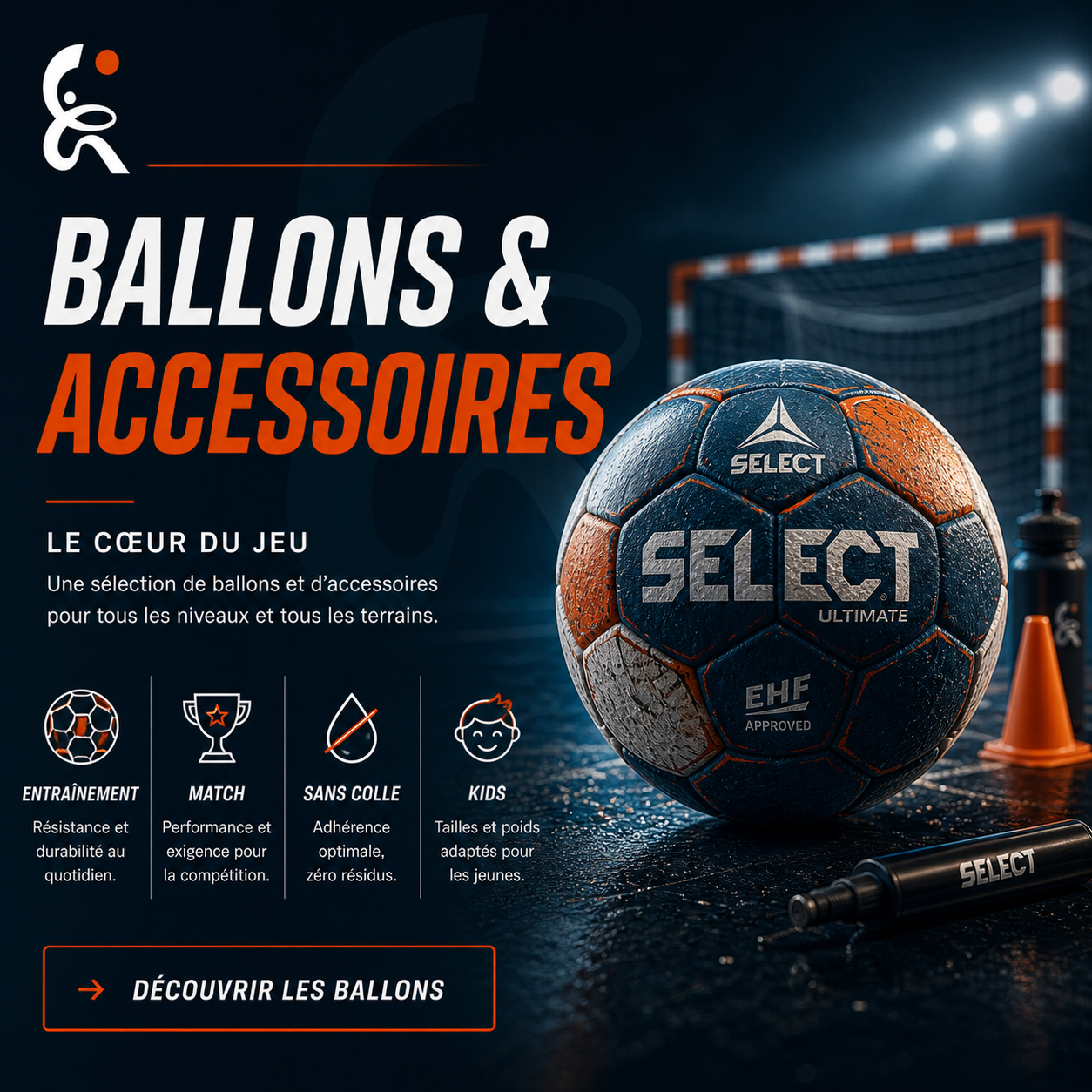 Ballons et accessoires handball club
