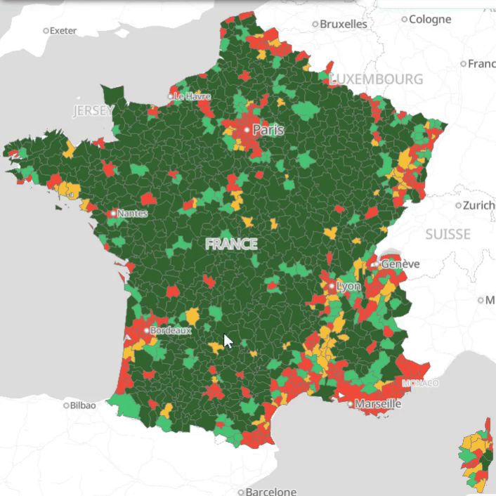 Carte SAU par habitant