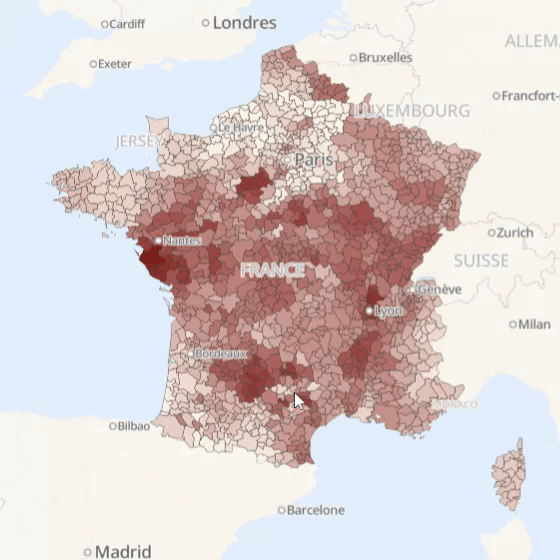 Carte exposition du territoire à la sécheresse en période estivale