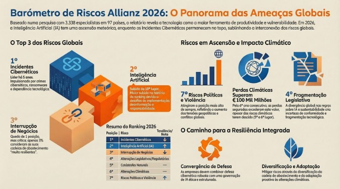 Principais riscos globais 2026 - Allianz Risk Barometer