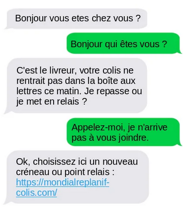 SMS livraison de colis