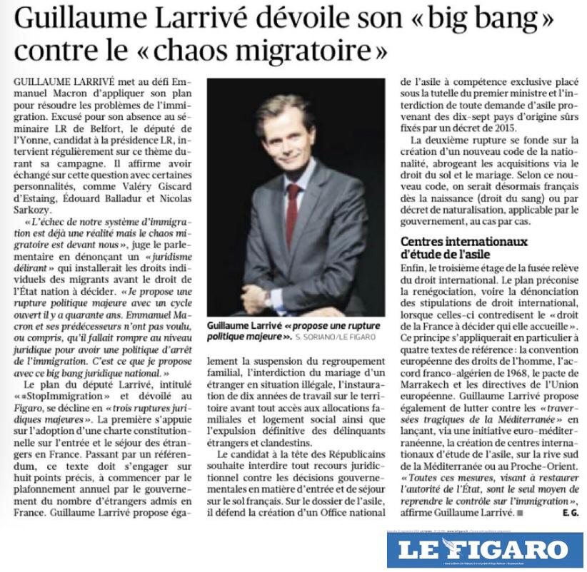 Guillaume Larrivé dévoile son big bang contre le chaos migratoire