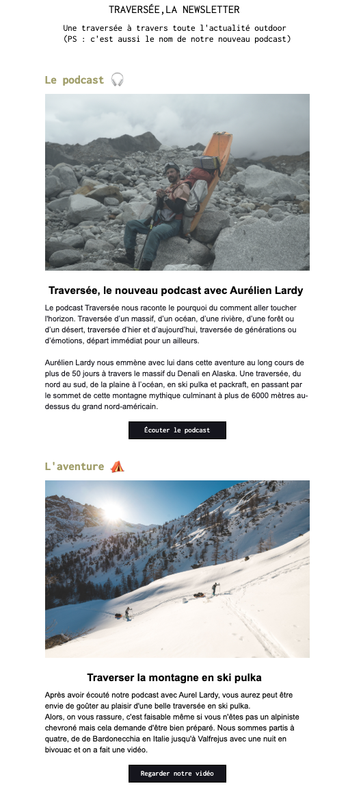 Traversée, la newsletter