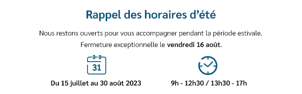 Horaires pendant la période estivale