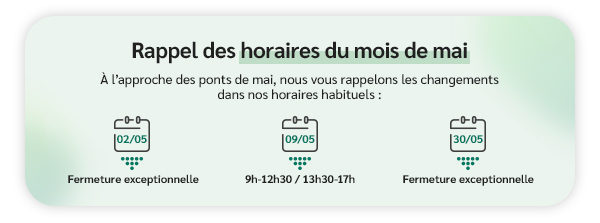 Rappel des horaires