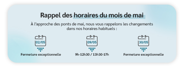 Rappel des horaires