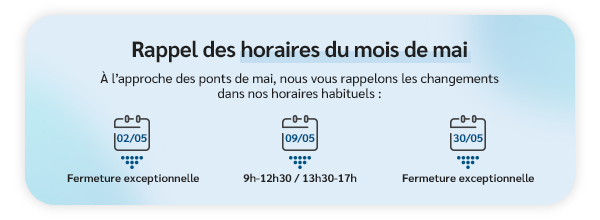 Rappel des horaires
