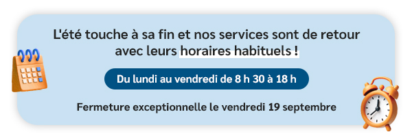 Horaires d'ouverture