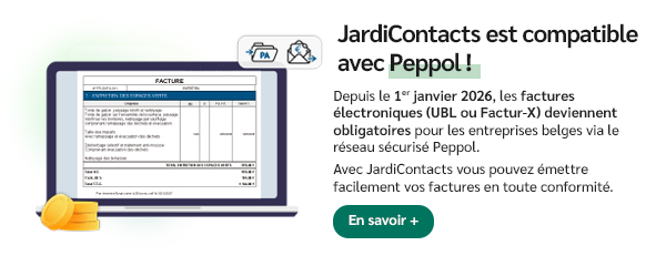 JardiContacts est compatible avec Peppol