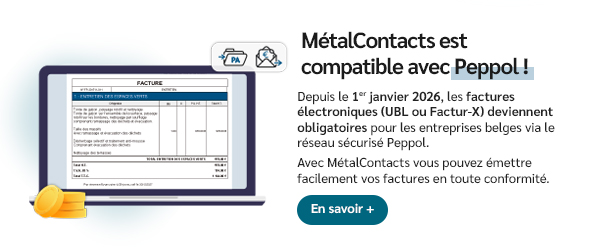 MétalContacts est compatible avec Peppol