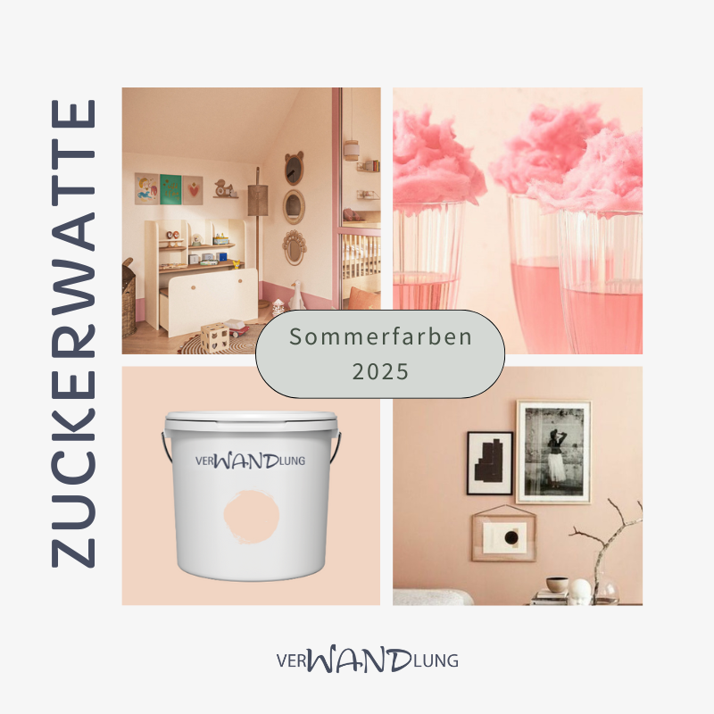 Moodboard Zuckerwatte als Wandfarben, zart und voller Leichtigkeit
