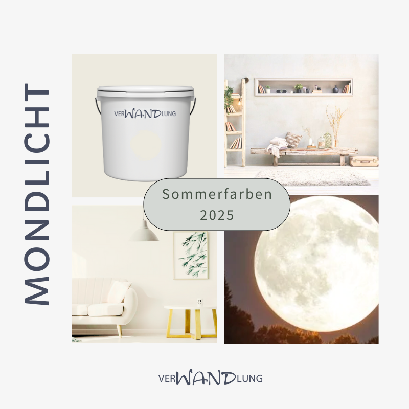 Moodboard Mondlicht als Wandfarbe - still und edel