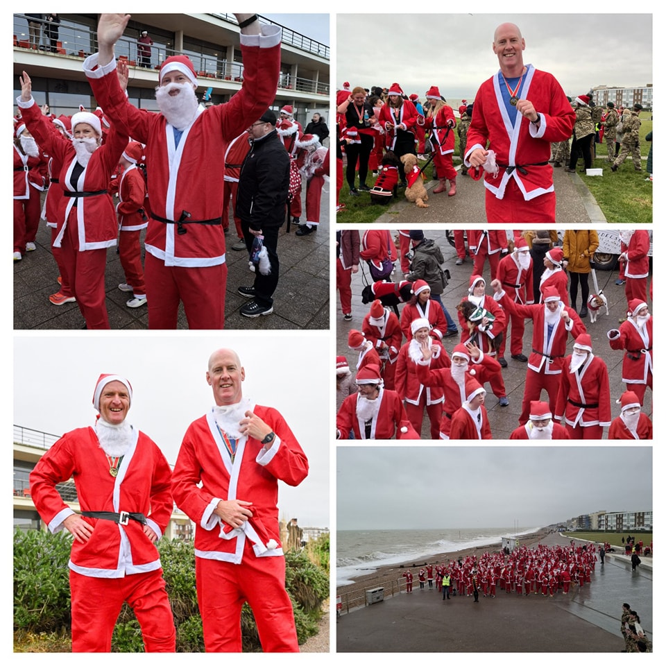 Collage of Bexhill Santa Dash