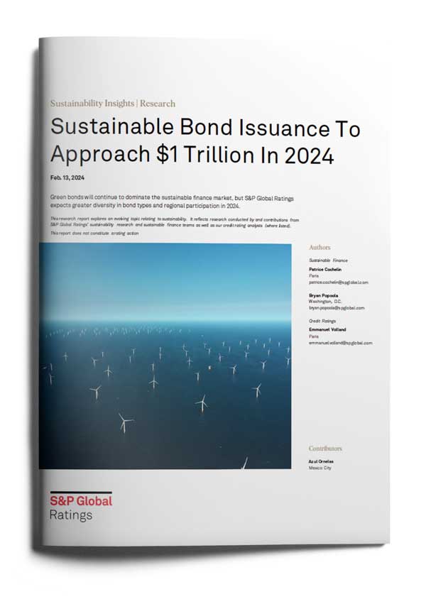 Download para o estudo Sustainable Bond Issuance To Approach $1 Trillion In 2024
