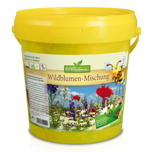 Wildblumen-Mischung im 1 Liter Eimer