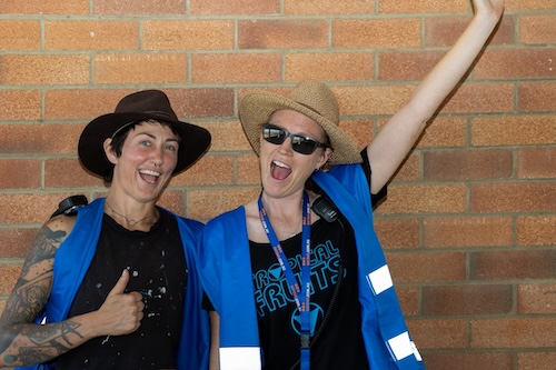 Volunteers smiling