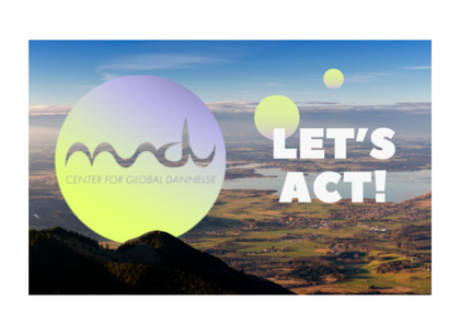 The Mundu logo over an open, rocky landscape with a vast lake in the distance. The words "Let's Act!" appear over an area of the image where the lake and land meet. 