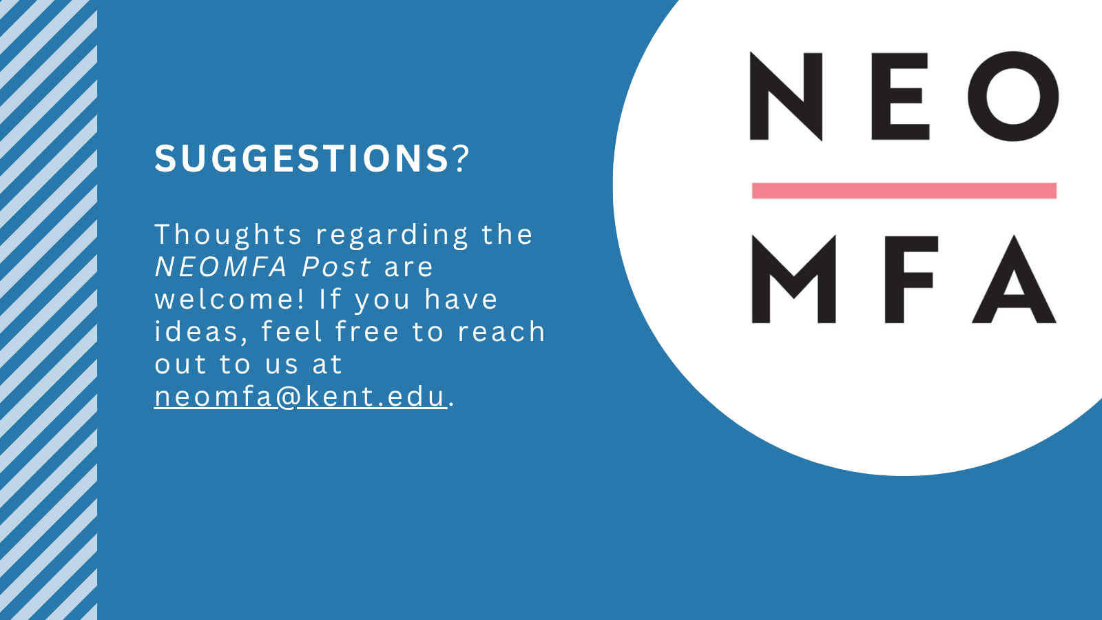 Suggestions for NEOMFA newsletter