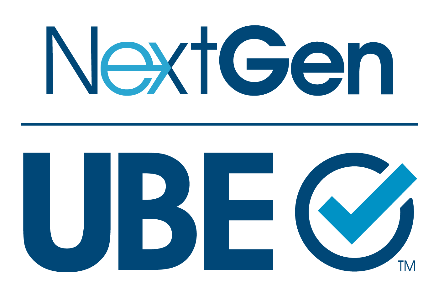 NextGen UBE with circle and checkmark logo